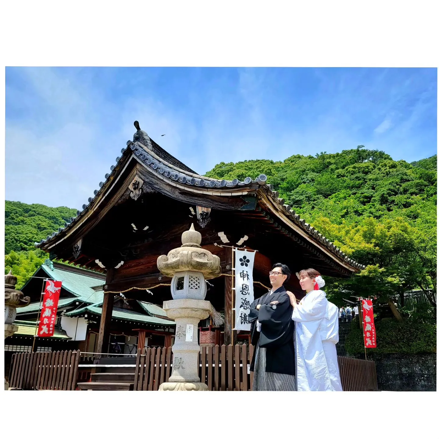 お天気に恵まれ神社式も素敵でした😊