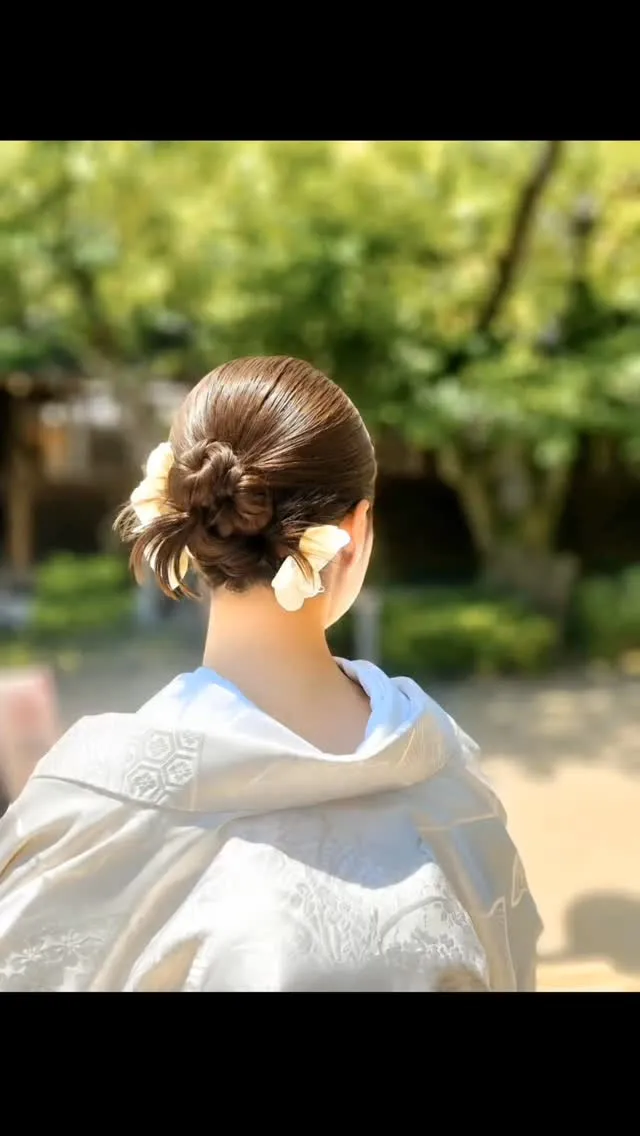 肩までのボブヘアーアレンジ