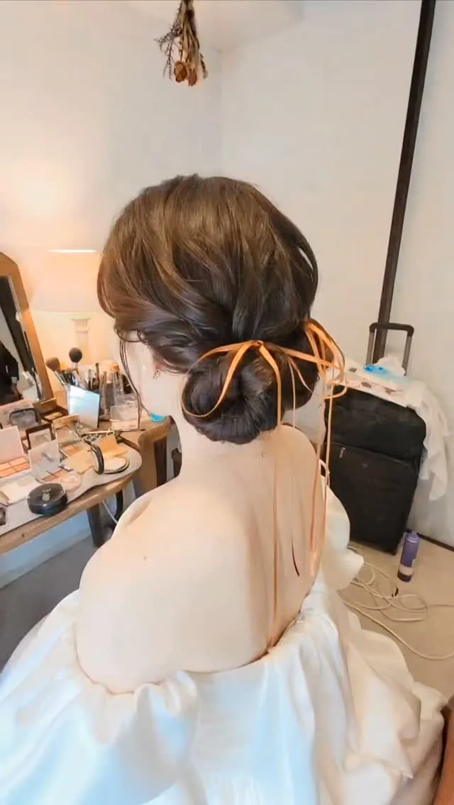 ヘアースタイルに合わせてリボンアレンジ🎀
